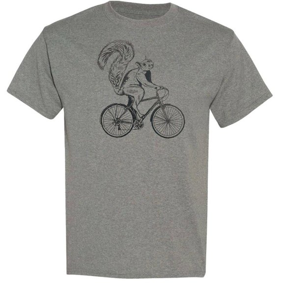 Bike Riding Squirrel Tee Squirrel Riding T-Shirt - Picture 6 of 10